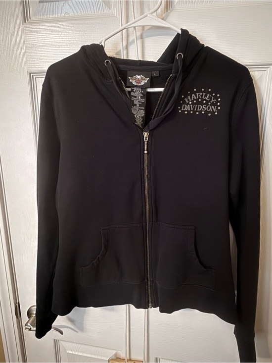 Harley-Davidson Jackets & Blazers - Harley-Davidson Black Hoodie with Willie G Bling skull